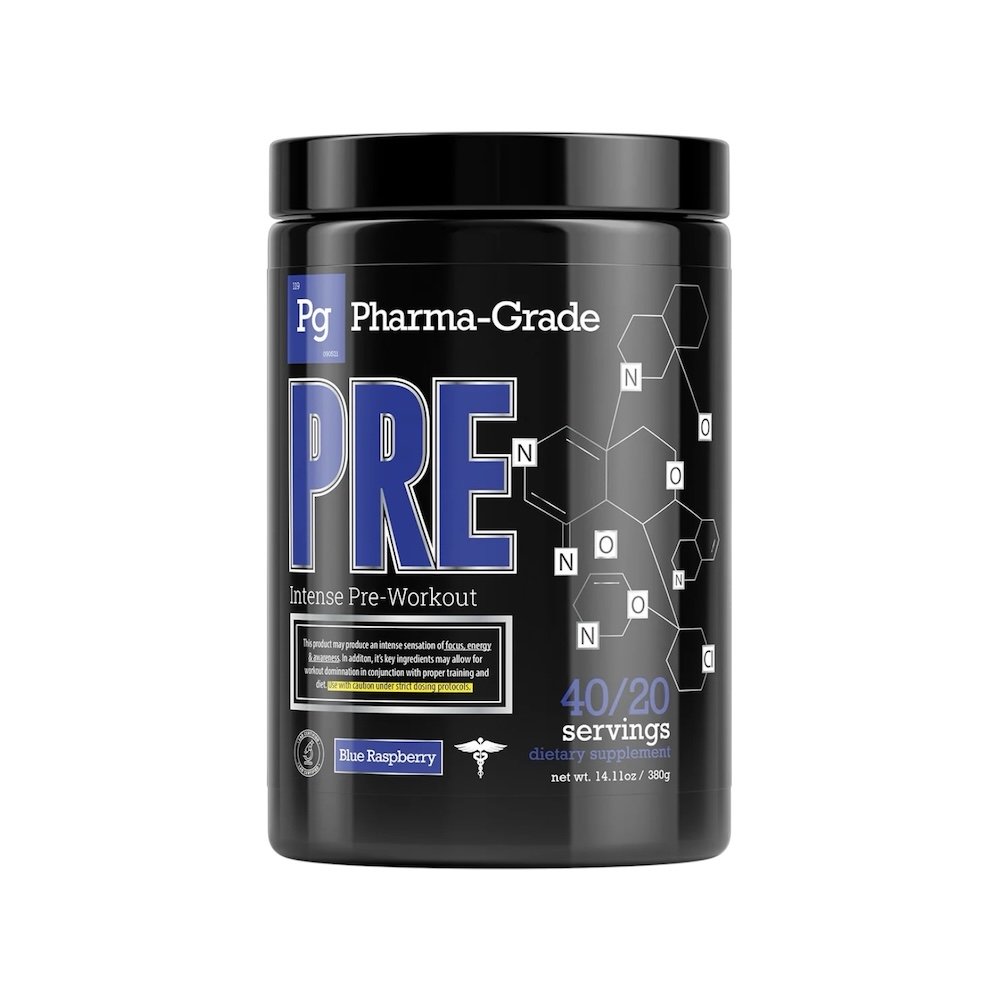 Blue Raspberry Pre Intense Preworkout Pharma Grade 380g