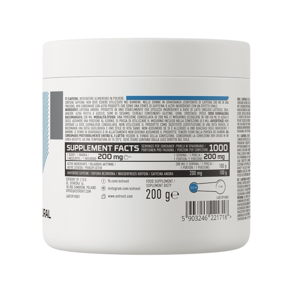 Caffeine Powder Ostrovit Info 200g