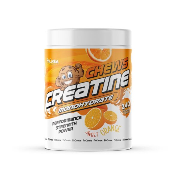 Creatine Monohydrate Chewable Tablets Fitcookie 240 Tabs Sweet Orange