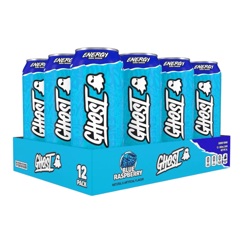Blue Raspberry Ghost Energy Drink Case 12x 500ml