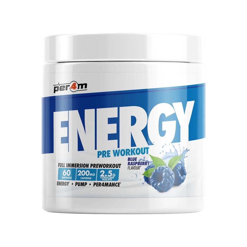 Blue Raspberry Per4m Energy Pre Workout 390g