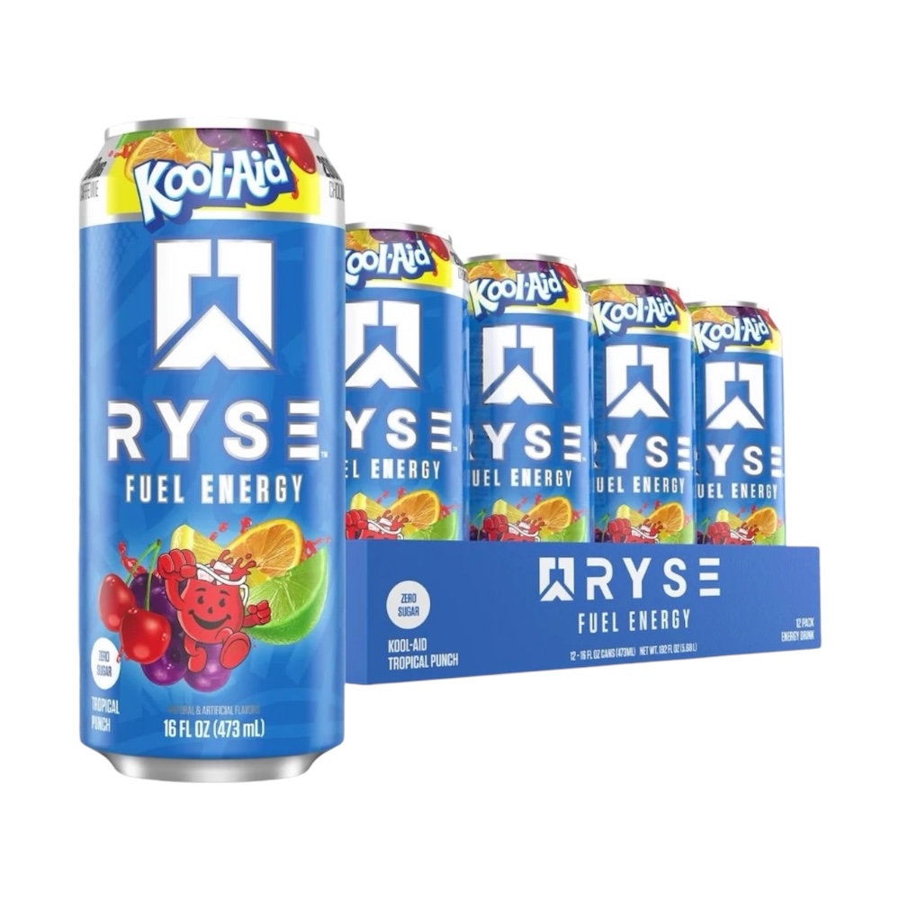 Kool Aid Tropical Punch Ryse Fuel Energy Drink Ryse Supps 12x500ml