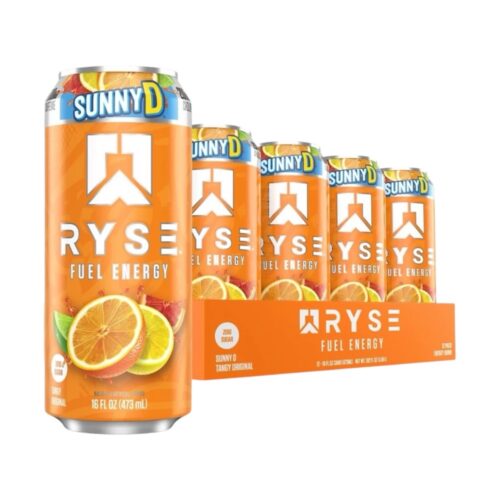 Sunny D Tangy Original Ryse Fuel Energy Drink Ryse Supps 12x500ml