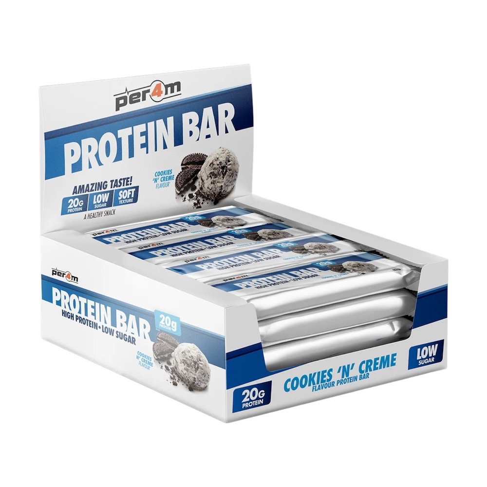 Cookies Creme Protein Bars Box Per4m Nutrition 12x 62g