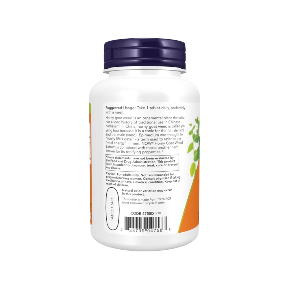 Horny Goat Weed Extract 750mg Now Foods Info2 90 Tablets