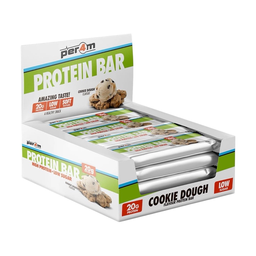 Cookie Dough Protein Bars Box Per4m Nutrition 12x 62g