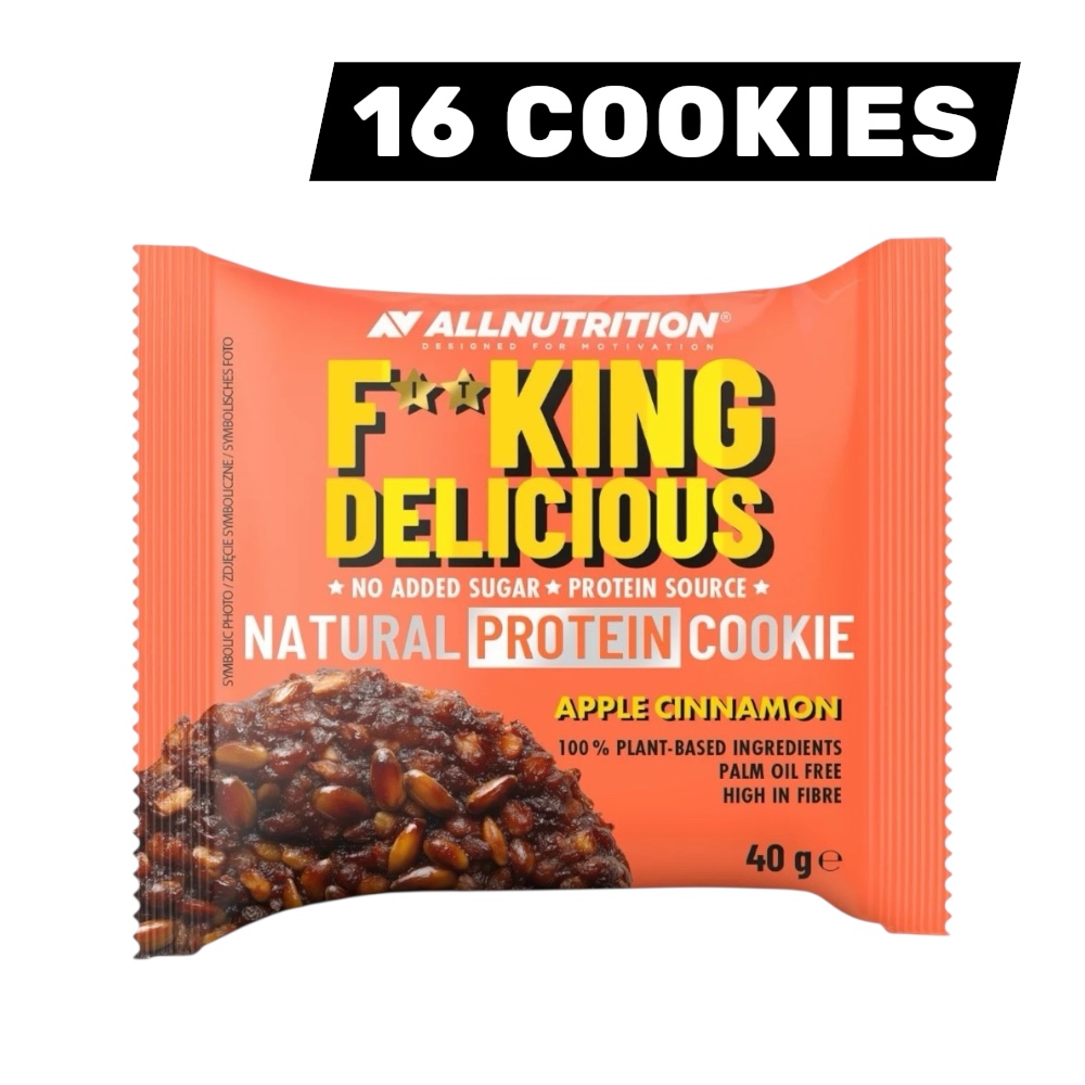 Apple Cinnamon Natural Protein Cookie Fitking Delicious Allnutrition 16x 40g