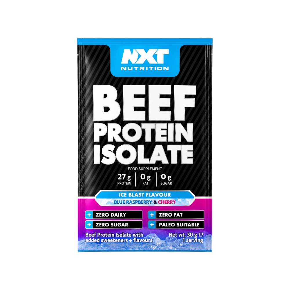 Ice Blast Blueraspberry Cherry Beef Protein Isolate Nxt Nutrition Sachet 30g.jeg