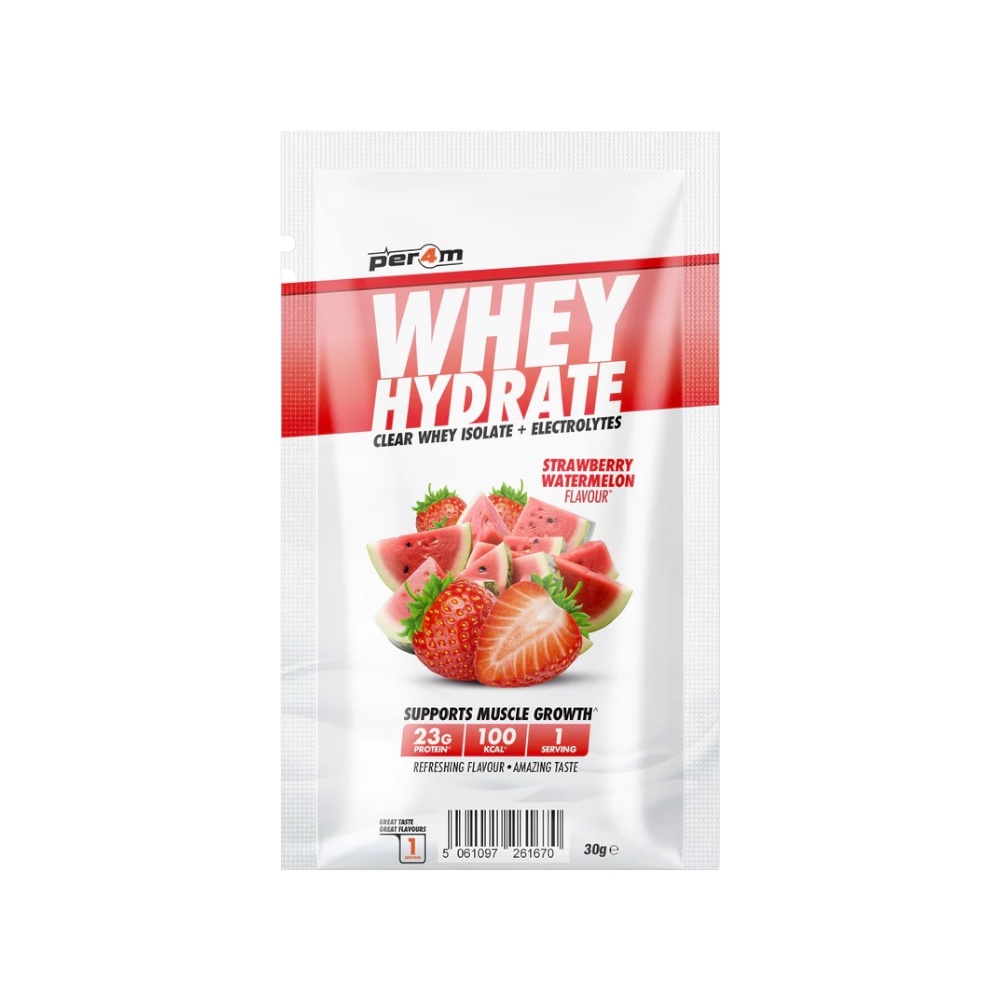 Strawberry Watermelon Whey Hydrate Clear Whey Isolate Electrolytes Per4m Better 30g