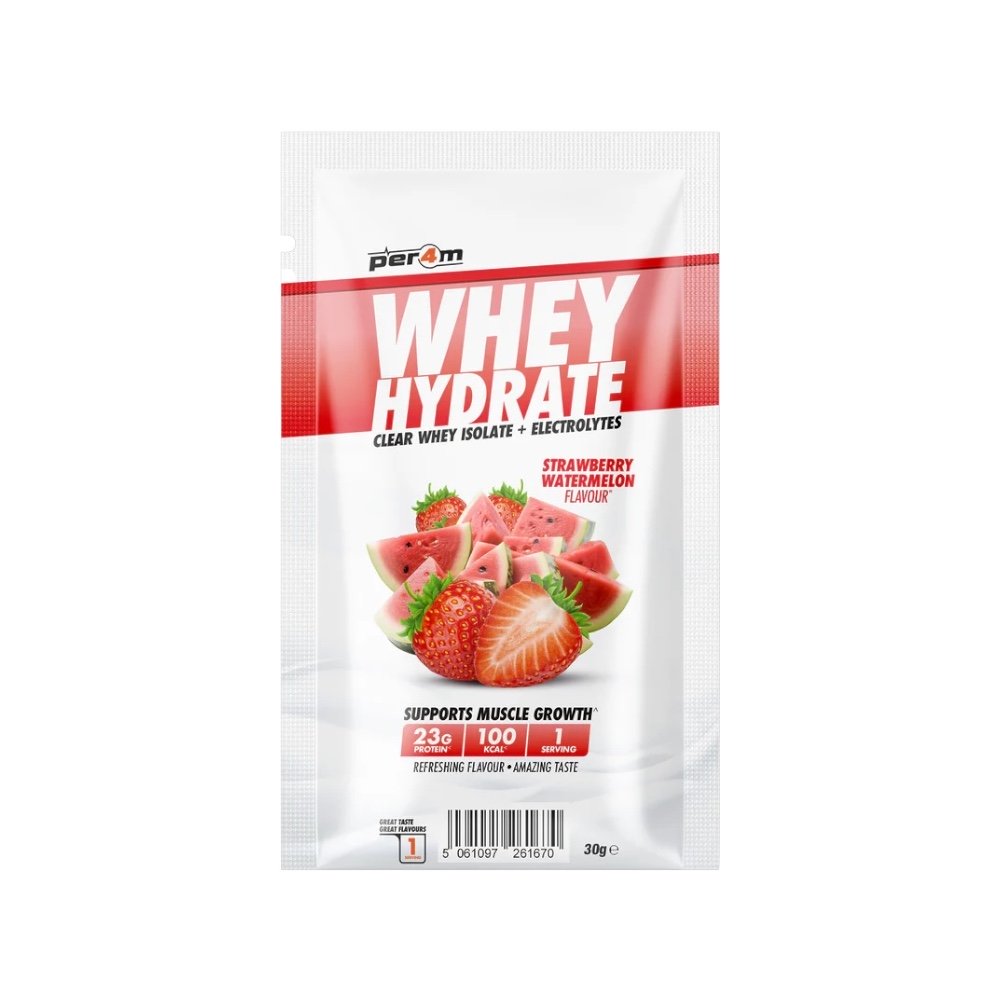 Strawberry Watermelon Whey Hydrate Clear Whey Isolate Electrolytes Per4m Better 30g
