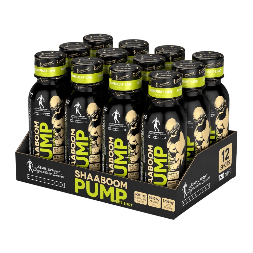 Grapefruit Lime Shaaboom Pump Preworkout Shot Levrone Signature Series Black Line 12 X 120ml
