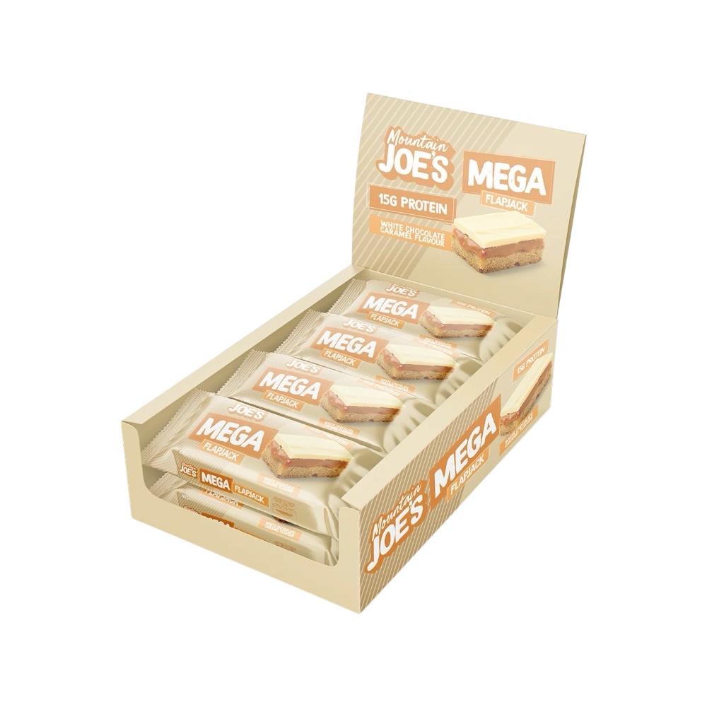 White Chocolate Caramel Mountain Joes Mega Flapjack 12 X 100g